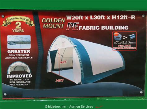 Models include 20&39; X 30&39; X 12&39; PE FABRIC BUILDING. . Golden mount 203012r fabric building 20 x30